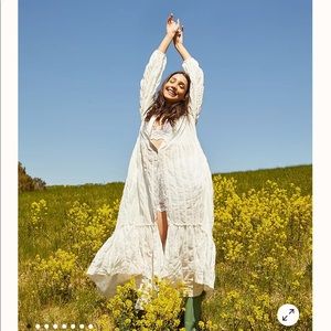 NWT free people white edie dress- size S